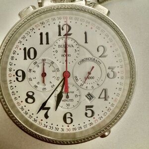 Bulova Chronograph Watch with Black and Red Details